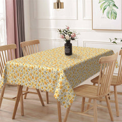 Lofaris Dense Yellow Floral Pattrens Rectangle Tablecloth