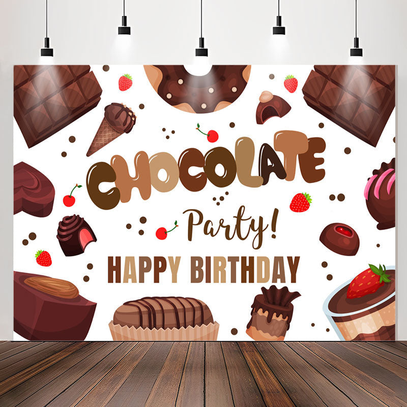Lofaris Dessert Chocolate Party Happy Birthday Backdrop