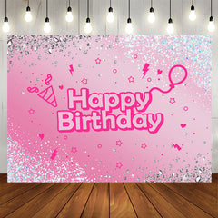 Lofaris Diamond Blue Sequin Pink Glitter Birthday Backdrop