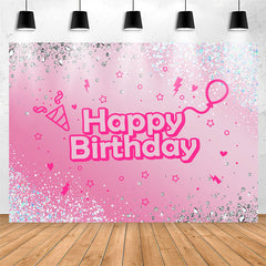Lofaris Diamond Blue Sequin Pink Glitter Birthday Backdrop