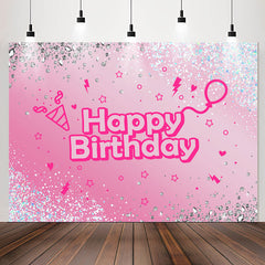 Lofaris Diamond Blue Sequin Pink Glitter Birthday Backdrop