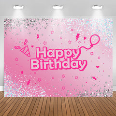 Lofaris Diamond Blue Sequin Pink Glitter Birthday Backdrop