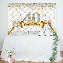 Lofaris Diamond Champagne Glitter 40th Birthday Backdrop