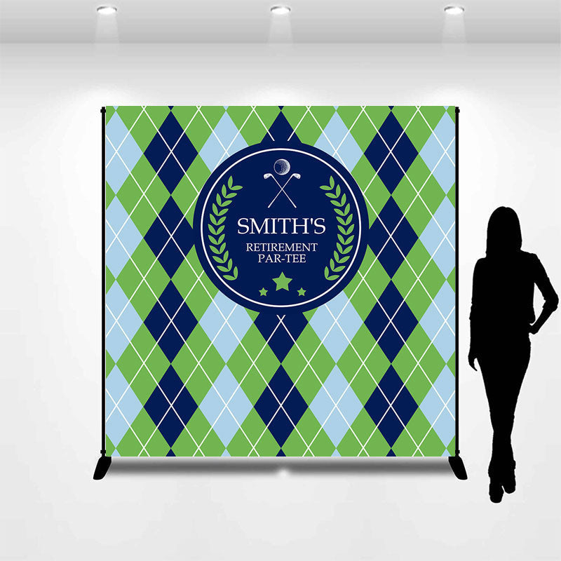 Lofaris Diamond Green Blue Personalized Retirement Backdrop
