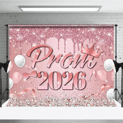 Lofaris Diamond Pink Balloons Crown Prom 2026 Grad Backdrop