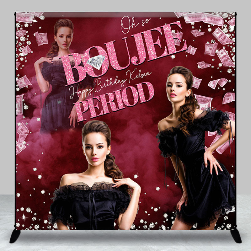 Lofaris Diamonds Boujee Custom Photo Birthday Party Backdrop