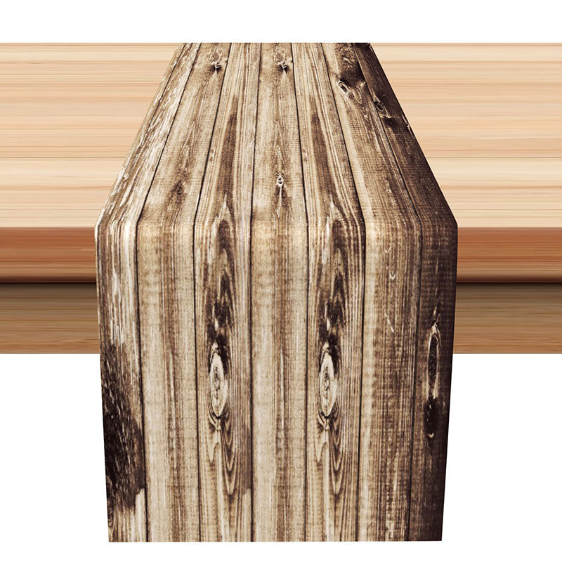 Lofaris Different Shades Brown Wooden Retro Table Runner