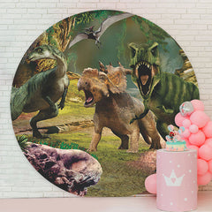 Lofaris Dinosaur Park For Boys Round Party Backdrop Cover