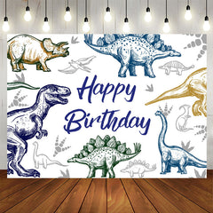 Lofaris Dinosaur Stick Figure Birthday Backdrop For Boy