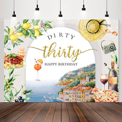 Lofaris Dirty Thirty Rustic Bucolic Plant Birthday Backdrop