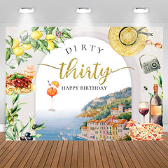 Lofaris Dirty Thirty Rustic Bucolic Plant Birthday Backdrop