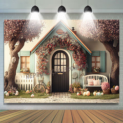 Lofaris Door With Flowers Tree Photo Backdrop For Children