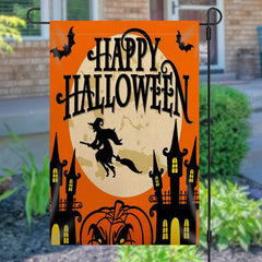 Lofaris Double Side Waterproof Witch Halloween Night Garden Flag