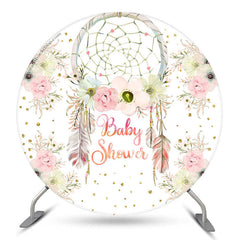 Lofaris Dream Catcher Floral Boho Baby Shower Round Backdrop