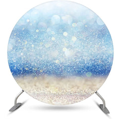 Lofaris Dreamlike Blue Glitter Bokeh Round Birthday Backdrop