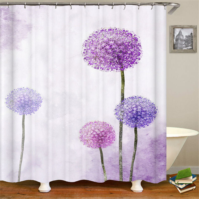 Lofaris Dreamy Purple Dandelion Shower Curtain for Hotel