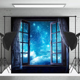 Lofaris Dreamy Starry Sky Open Window Photography Backdrop