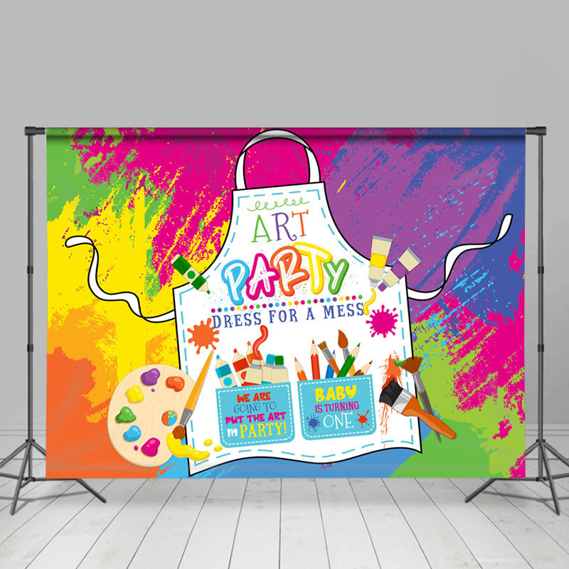 Lofaris Dress For A Mess Art Party 1st Birthday Backdrop