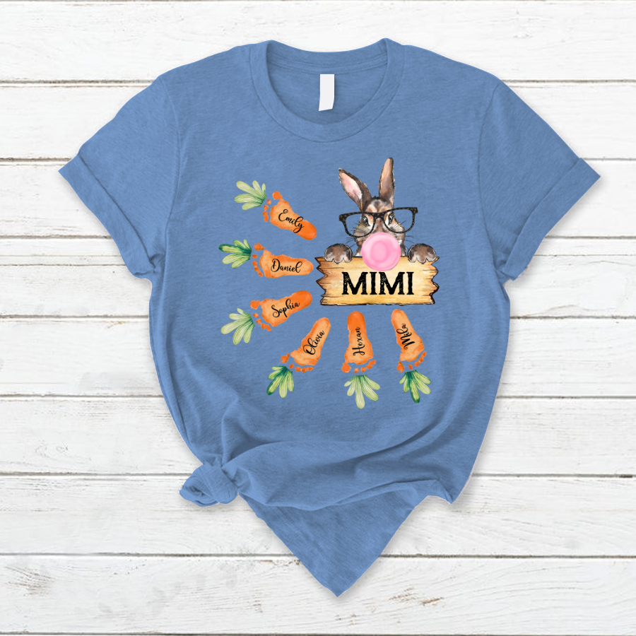 Lofaris Easter Bunny Grandma And Carrot Kids T-Shirt