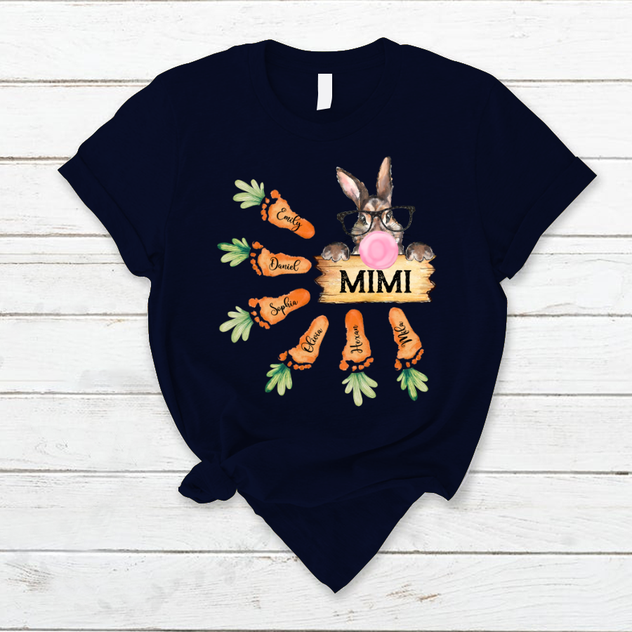 Lofaris Easter Bunny Grandma And Carrot Kids T-Shirt