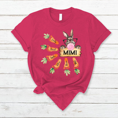 Lofaris Easter Bunny Grandma And Carrot Kids T-Shirt