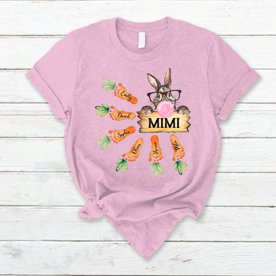 Lofaris Easter Bunny Grandma And Carrot Kids T-Shirt