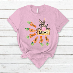 Lofaris Easter Bunny Grandma And Carrot Kids T-Shirt