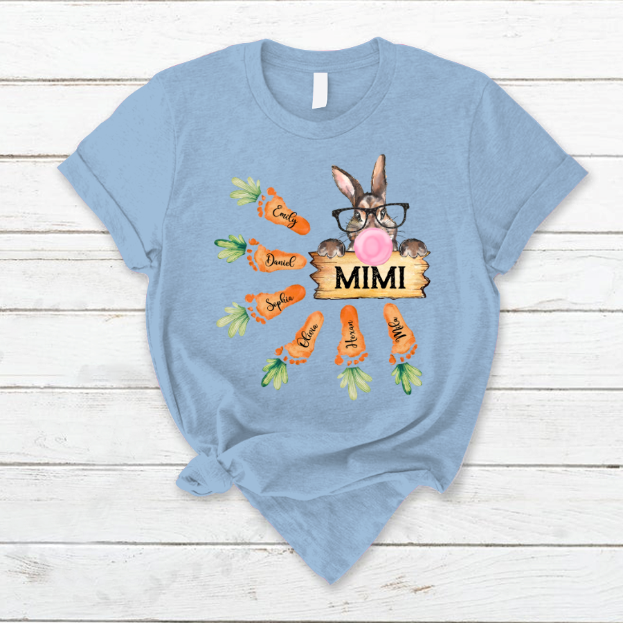 Lofaris Easter Bunny Grandma And Carrot Kids T-Shirt