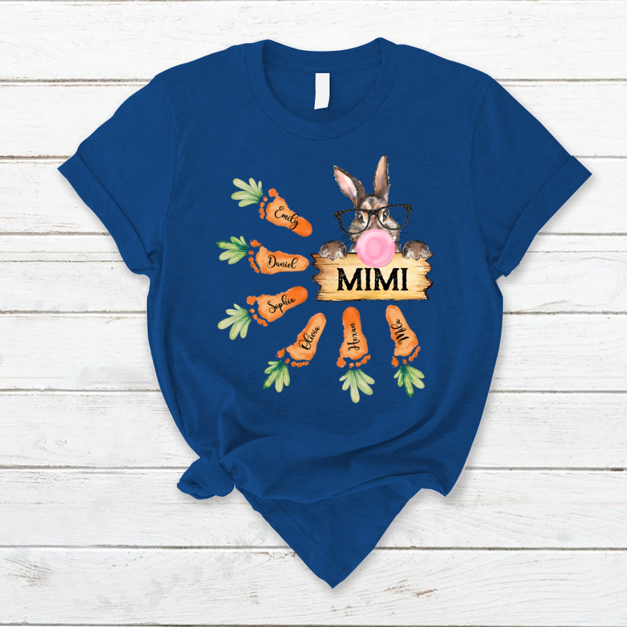 Lofaris Easter Bunny Grandma And Carrot Kids T-Shirt