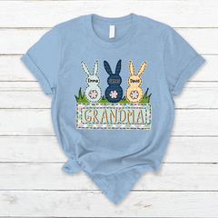 Lofaris Easter Bunny Grandma And Kids Days T-Shirt