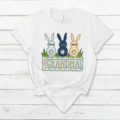 Lofaris Easter Bunny Grandma And Kids Days T-Shirt