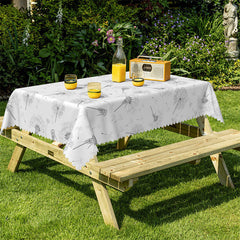 Lofaris Elegant Dandelion White Kitchen Rectangle Tablecloth