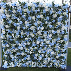 Lofaris Elegant Faux Blue Rose Wedding Floral Backdrop Decor