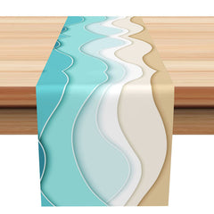 Lofaris Elegant Mint Green Grey Brown Modern Table Runner