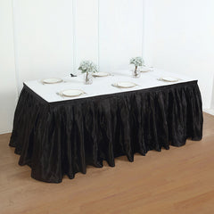 Lofaris Elegant Pleated Satin Table Skirt For Event Decors