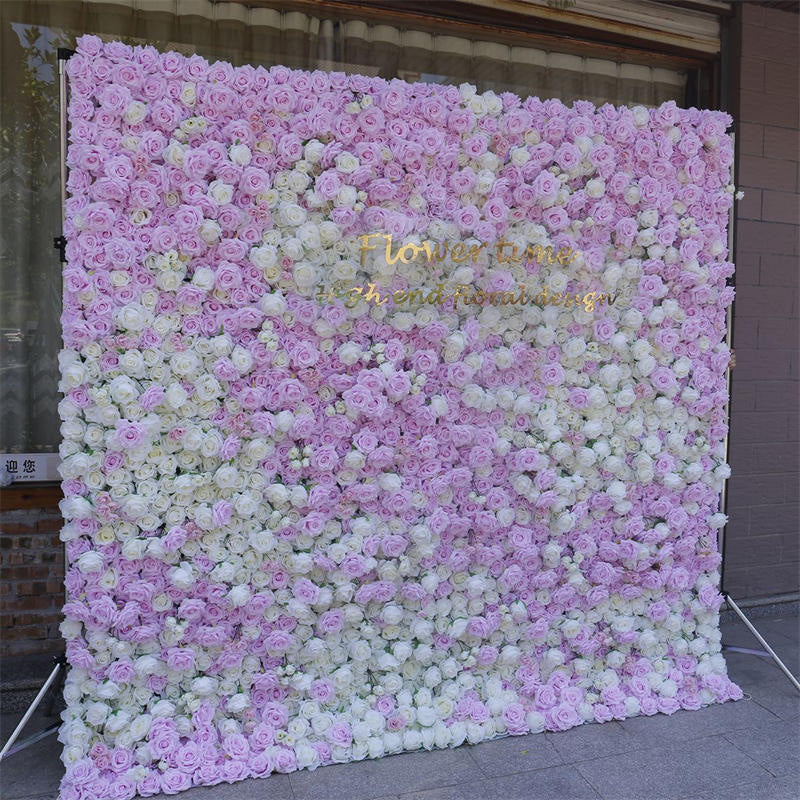 Lofaris Elegant White Purple Floral Bridal Shower Backdrop