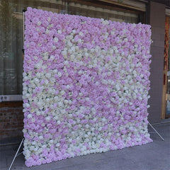 Lofaris Elegant White Purple Floral Bridal Shower Backdrop