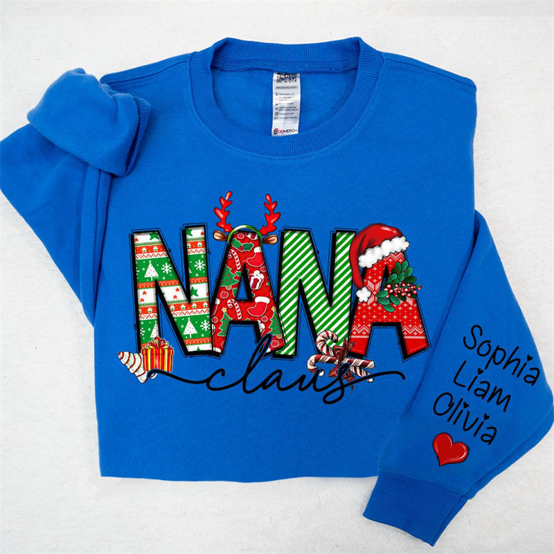 Lofaris Elk Cherry Nana Claus Custom Christmas Sweatshirt