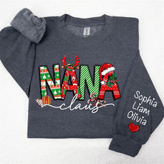 Lofaris Elk Cherry Nana Claus Custom Christmas Sweatshirt