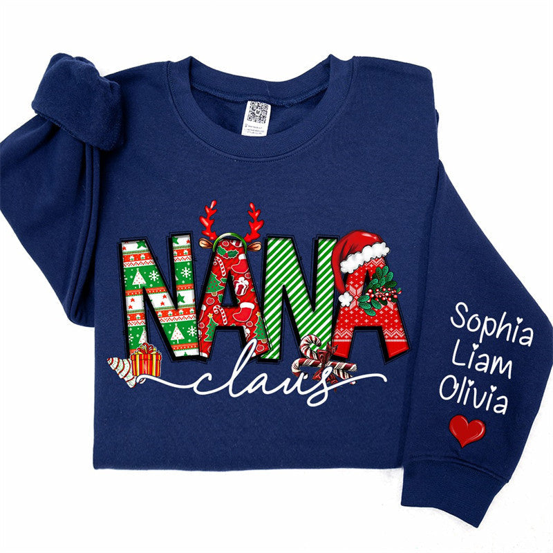 Lofaris Elk Cherry Nana Claus Custom Christmas Sweatshirt