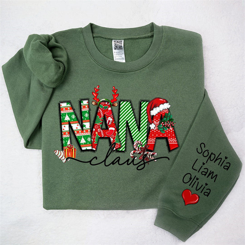 Lofaris Elk Cherry Nana Claus Custom Christmas Sweatshirt
