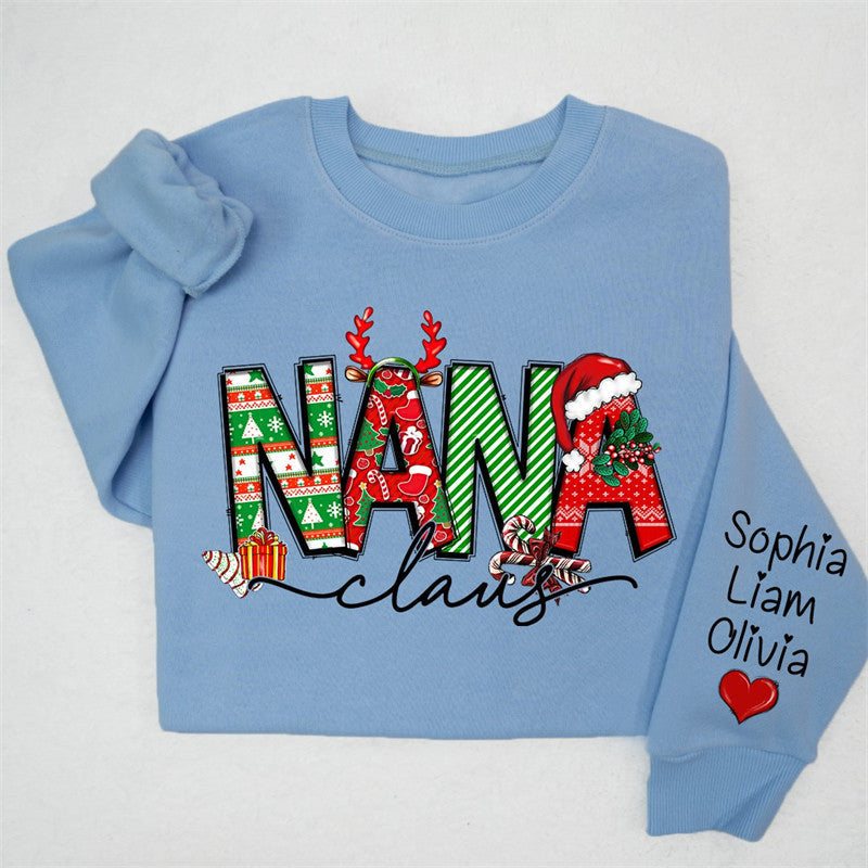 Lofaris Elk Cherry Nana Claus Custom Christmas Sweatshirt