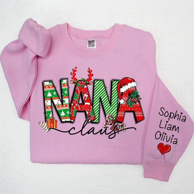 Lofaris Elk Cherry Nana Claus Custom Christmas Sweatshirt