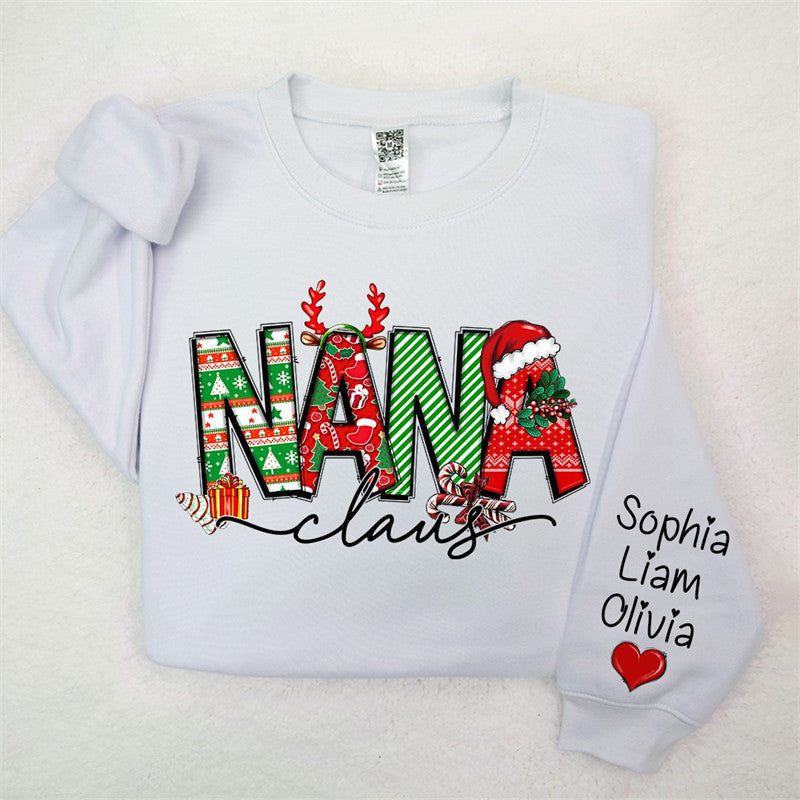 Lofaris Elk Cherry Nana Claus Custom Christmas Sweatshirt