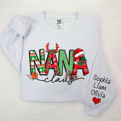 Lofaris Elk Cherry Nana Claus Custom Christmas Sweatshirt