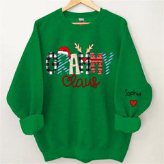 Lofaris Elk Claus Mom Daughter Custom Christmas Sweatshirt