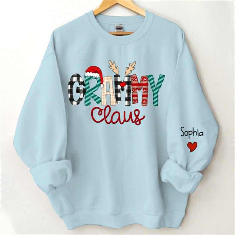 Lofaris Elk Claus Mom Daughter Custom Christmas Sweatshirt