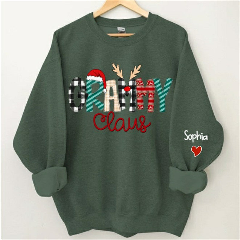 Lofaris Elk Claus Mom Daughter Custom Christmas Sweatshirt