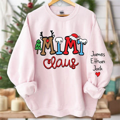 Lofaris Elk Snow Cedar Claus Custom Kids Christmas Sweatshirt
