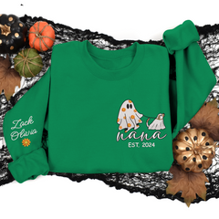 Lofaris Embroidered Comfort Ghost Dog Halloween Sweatshirt